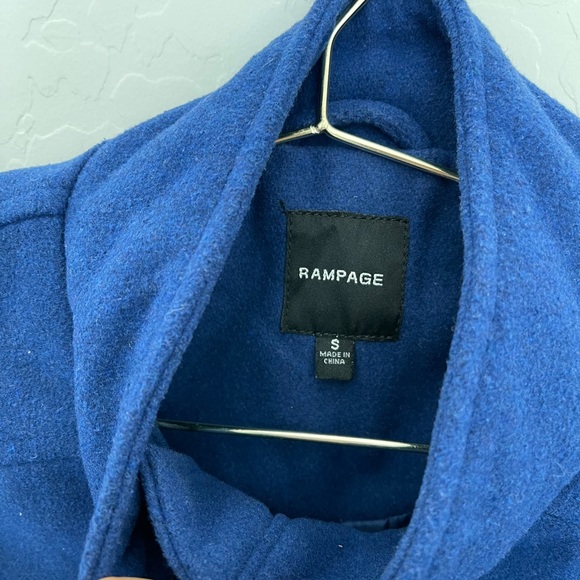 Blue High Neck Long Sleeve Zip Down Jacket Small - Picture 3 of 7